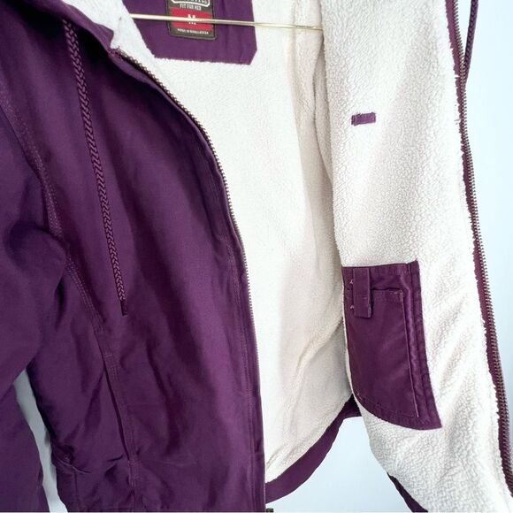 C.E. Schmidt Workwear For Her Sherpa Lined Canvas Coat Barn Coat Purple Medium - Picture 4 of 11